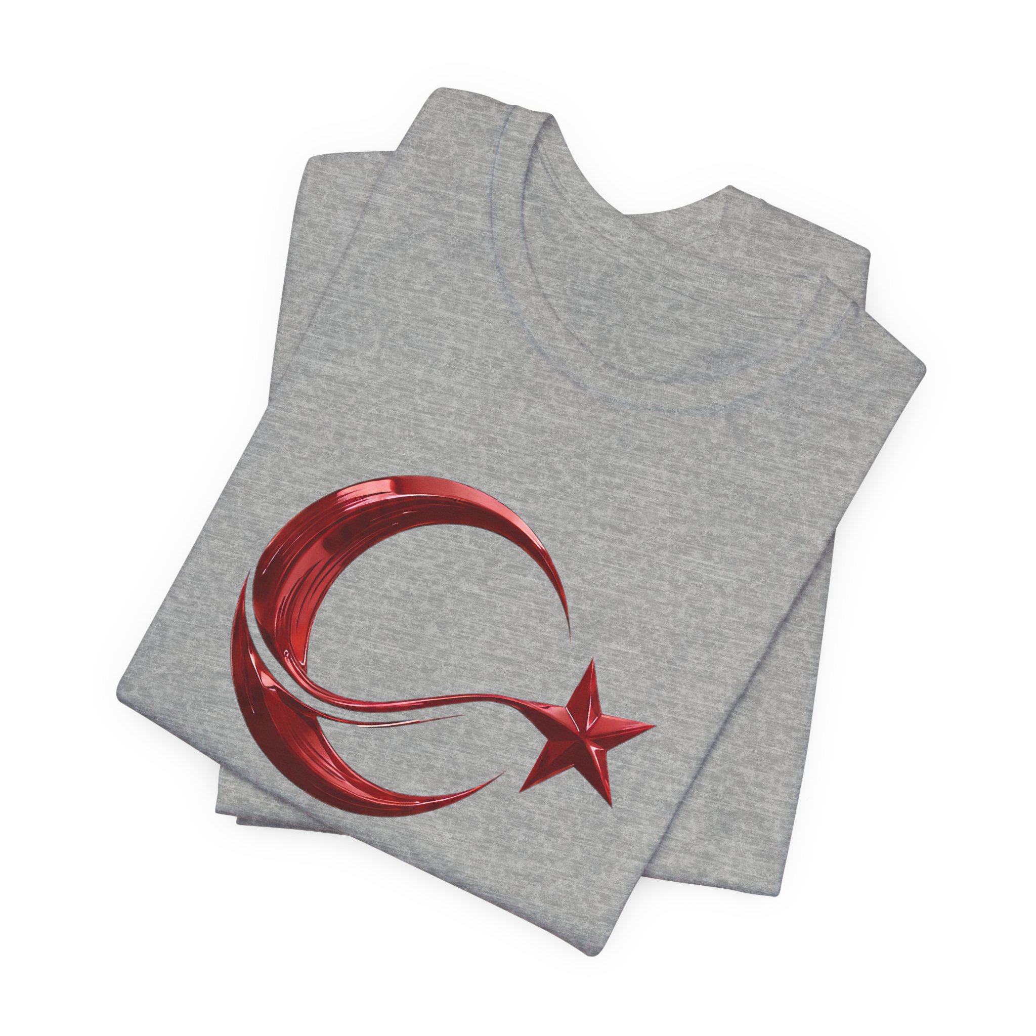Modern Turkish Flag Emblem T-Shirt – Stylized Red Chrome Design Tee - Image 16