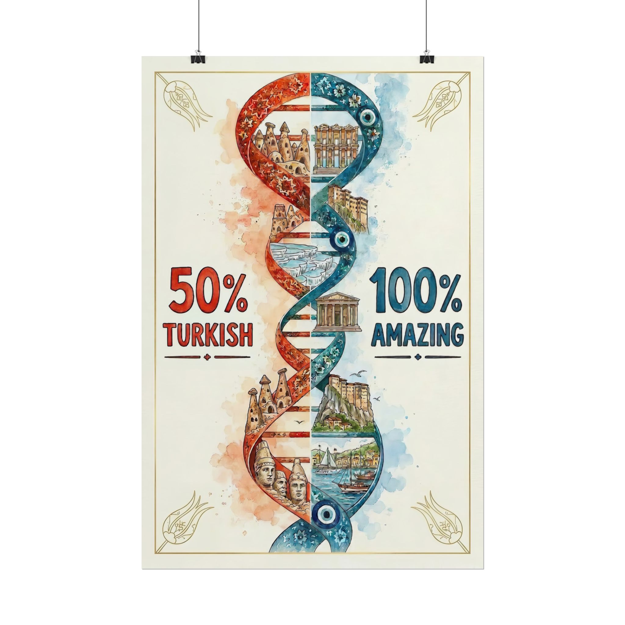 50% Turkish 100% Amazing Poster – Historical Landmarks & DNA Art Print - Image 6
