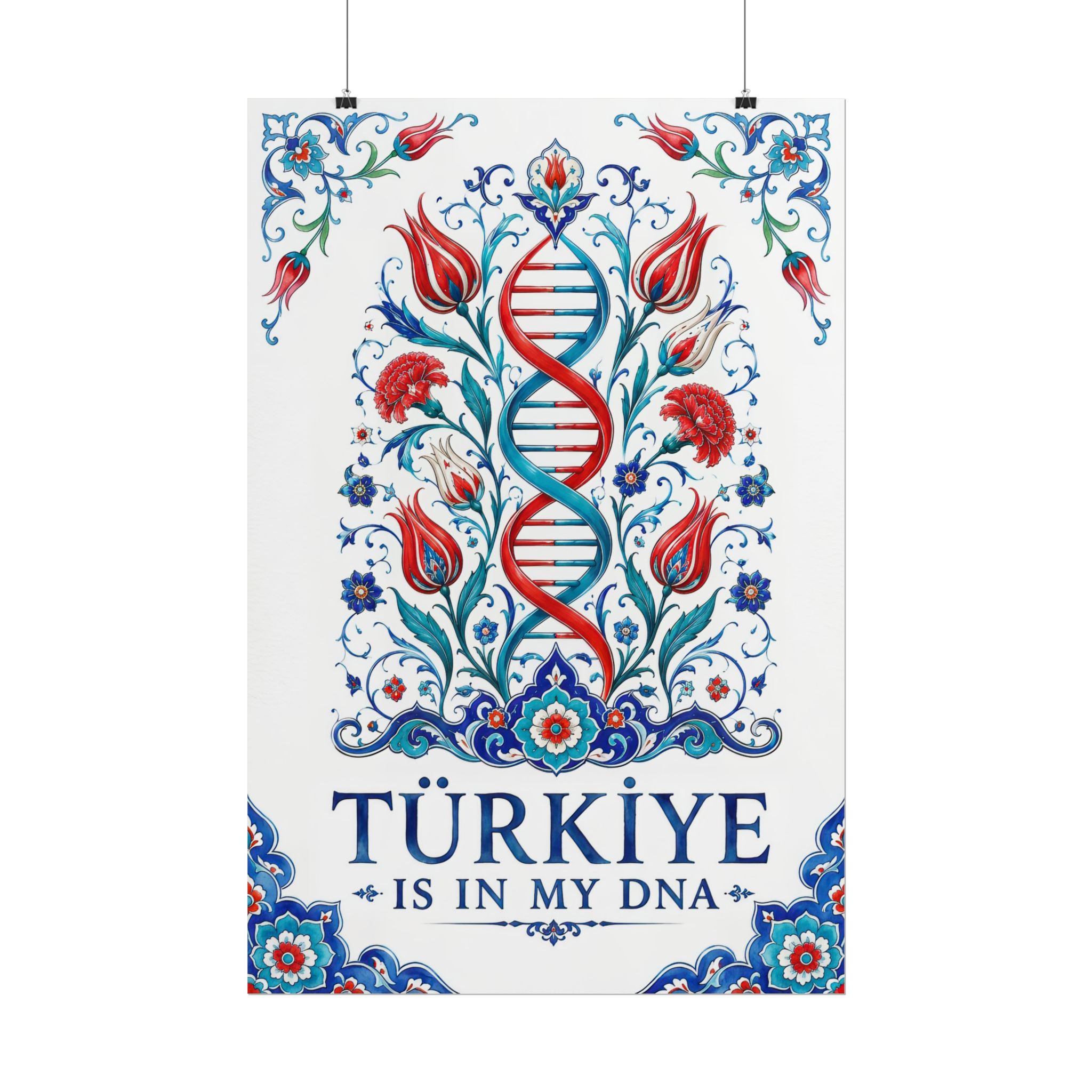 Turkiye Is In My DNA Poster – Ottoman Tulip & DNA Helix Art Print - Image 7