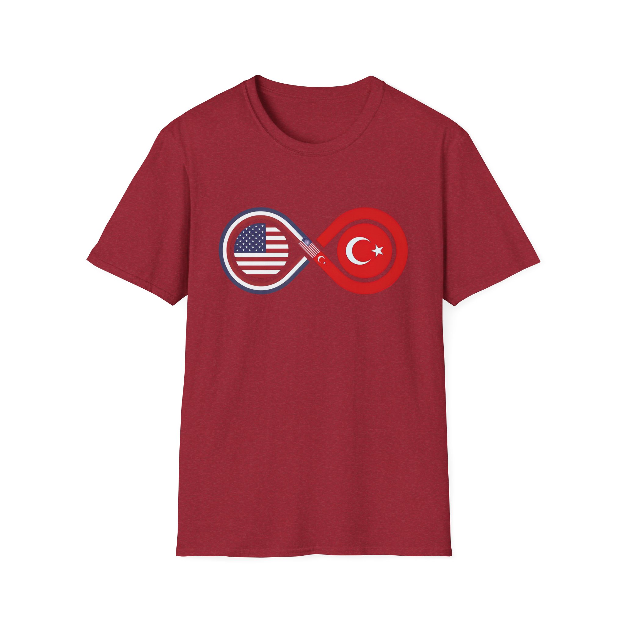 USA and Turkey Friendship Infinity Unisex Cotton T-Shirt - Image 11