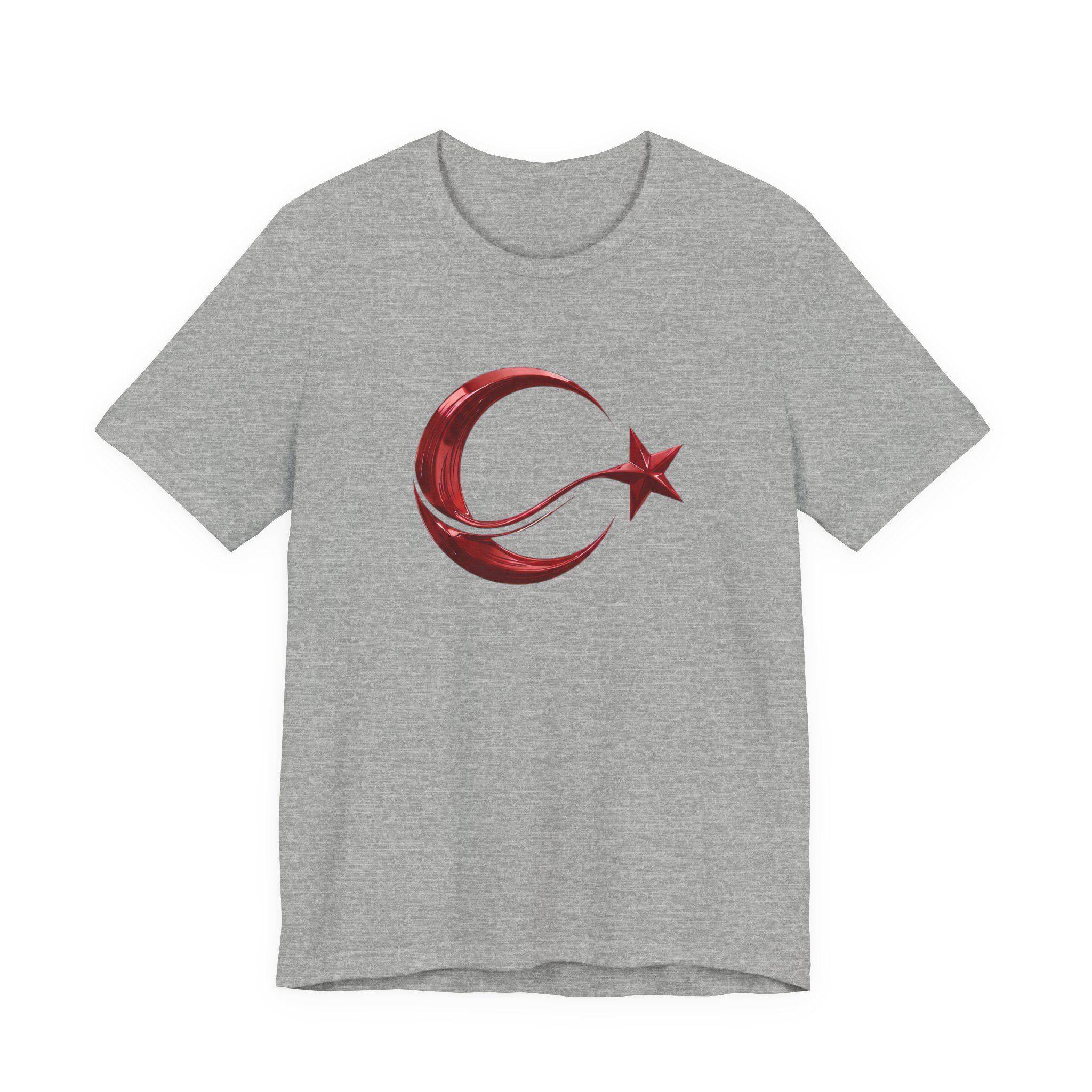 Modern Turkish Flag Emblem T-Shirt – Stylized Red Chrome Design Tee - Image 15