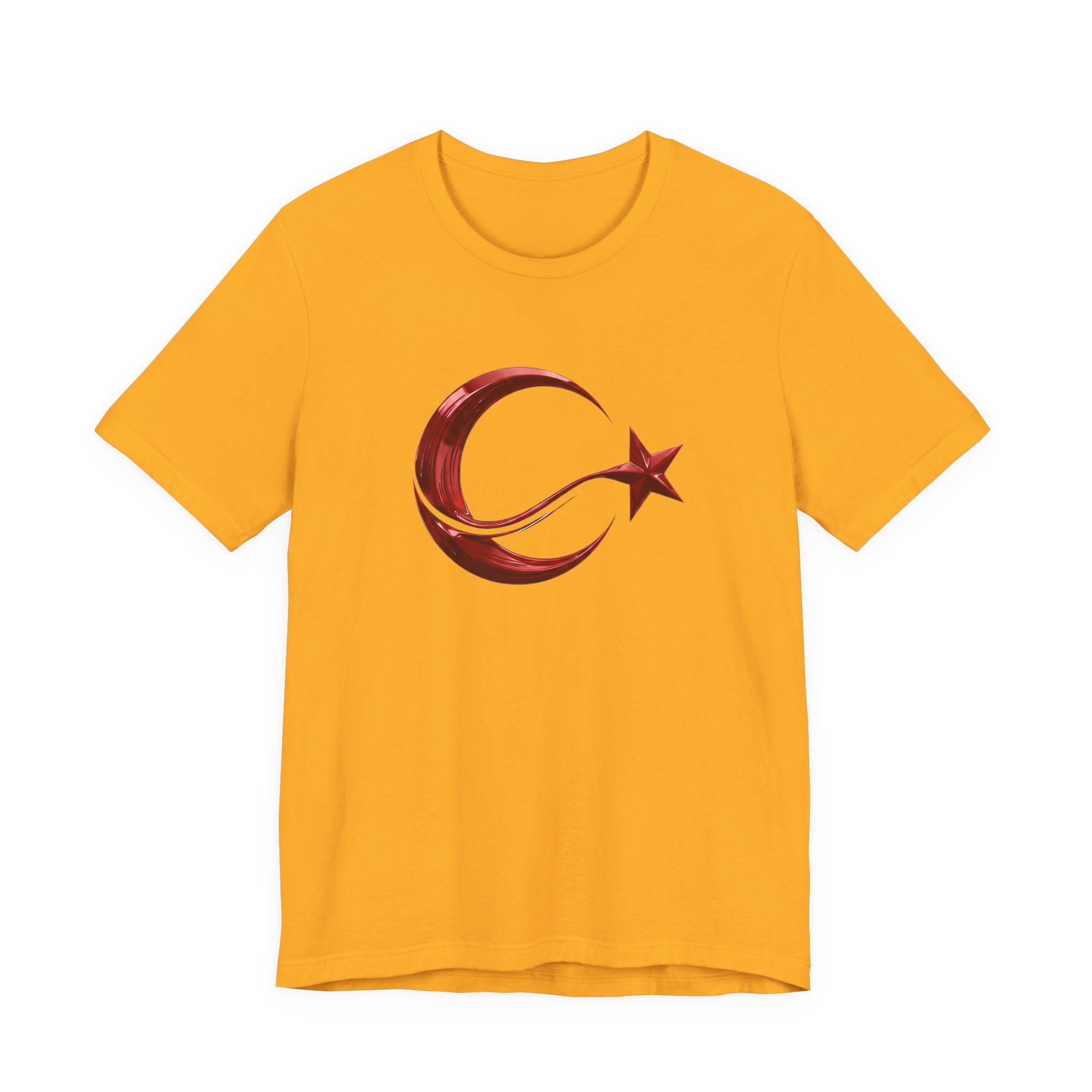 Modern Turkish Flag Emblem T-Shirt – Stylized Red Chrome Design Tee - Image 11