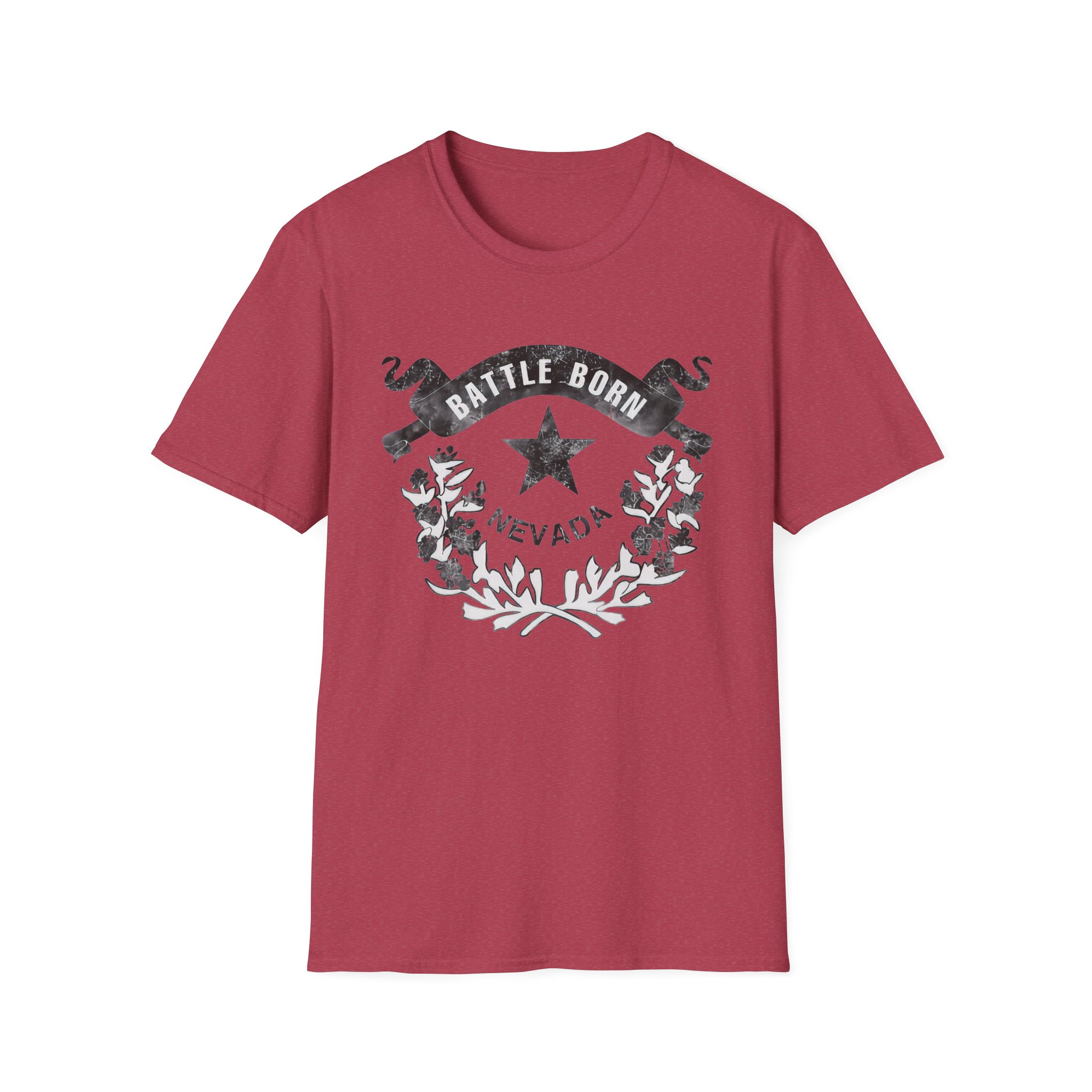 Dark Grunge Nevada "Battle Born" Graphic Unisex Cotton T-Shirt - Image 5
