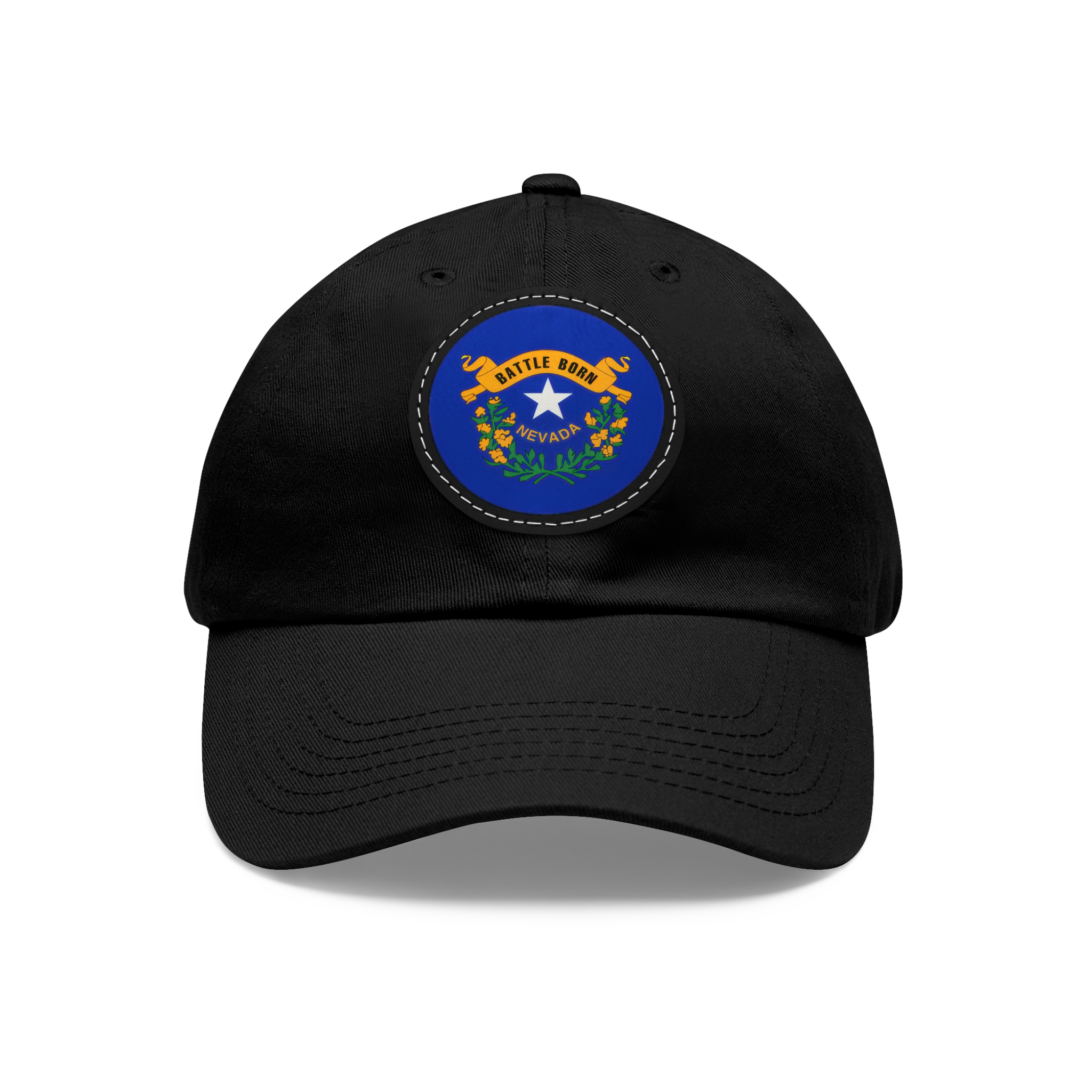 Nevada "Battle Born" Leather Patch Baseball Cap (Unisex) - Image 8