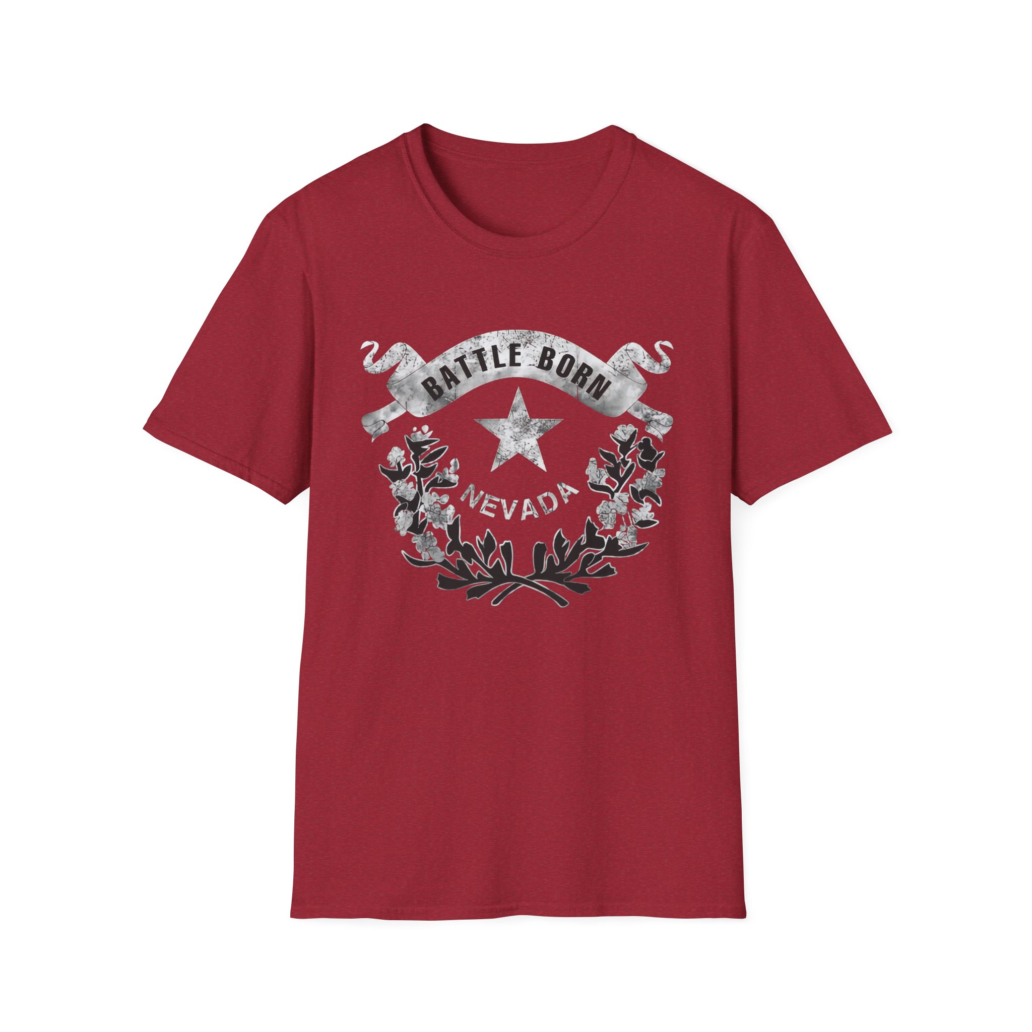Grunge Nevada "Battle Born" Light Graphic Unisex Cotton T-Shirt - Image 6