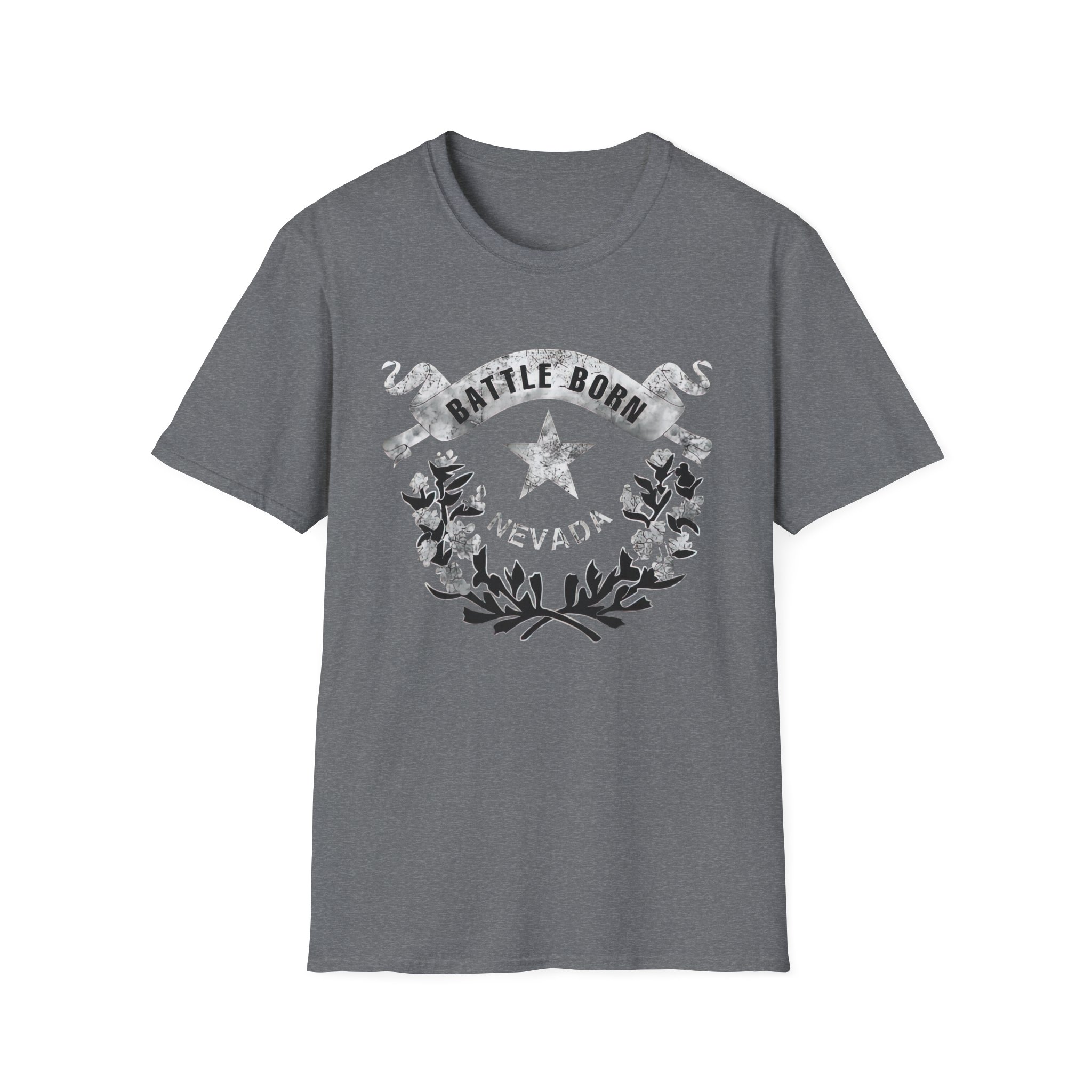 Grunge Nevada "Battle Born" Light Graphic Unisex Cotton T-Shirt - Image 11