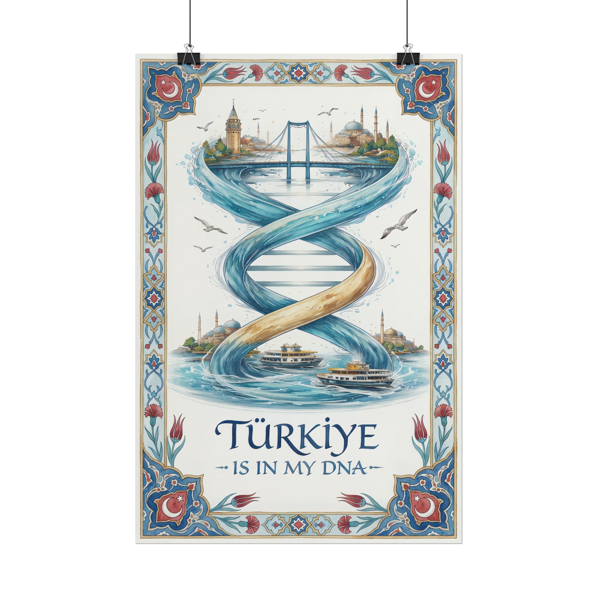 Turkiye Is In My DNA Poster – Bosphorus Bridge & Istanbul Waterway Art - Image 5
