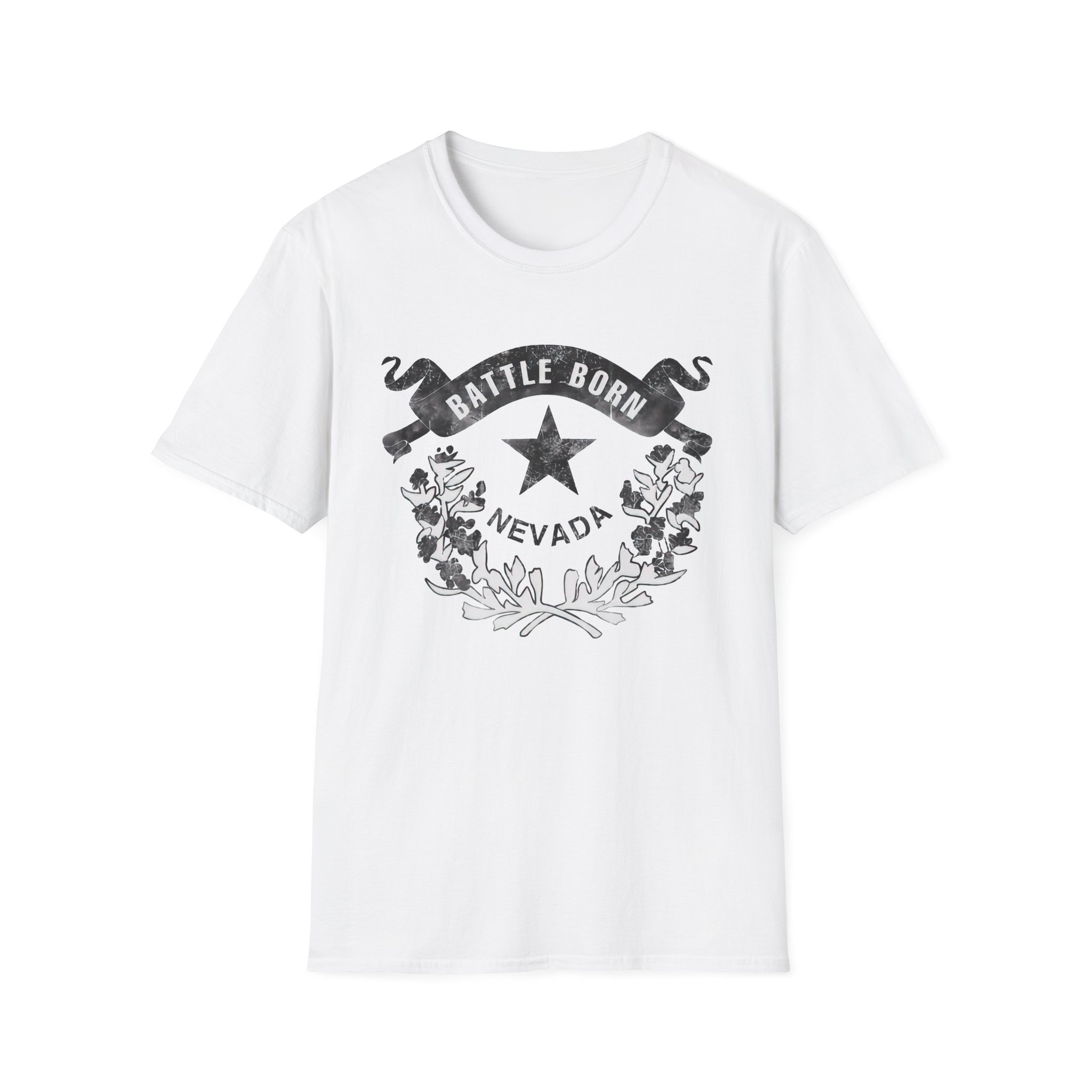 Dark Grunge Nevada "Battle Born" Graphic Unisex Cotton T-Shirt - Image 7