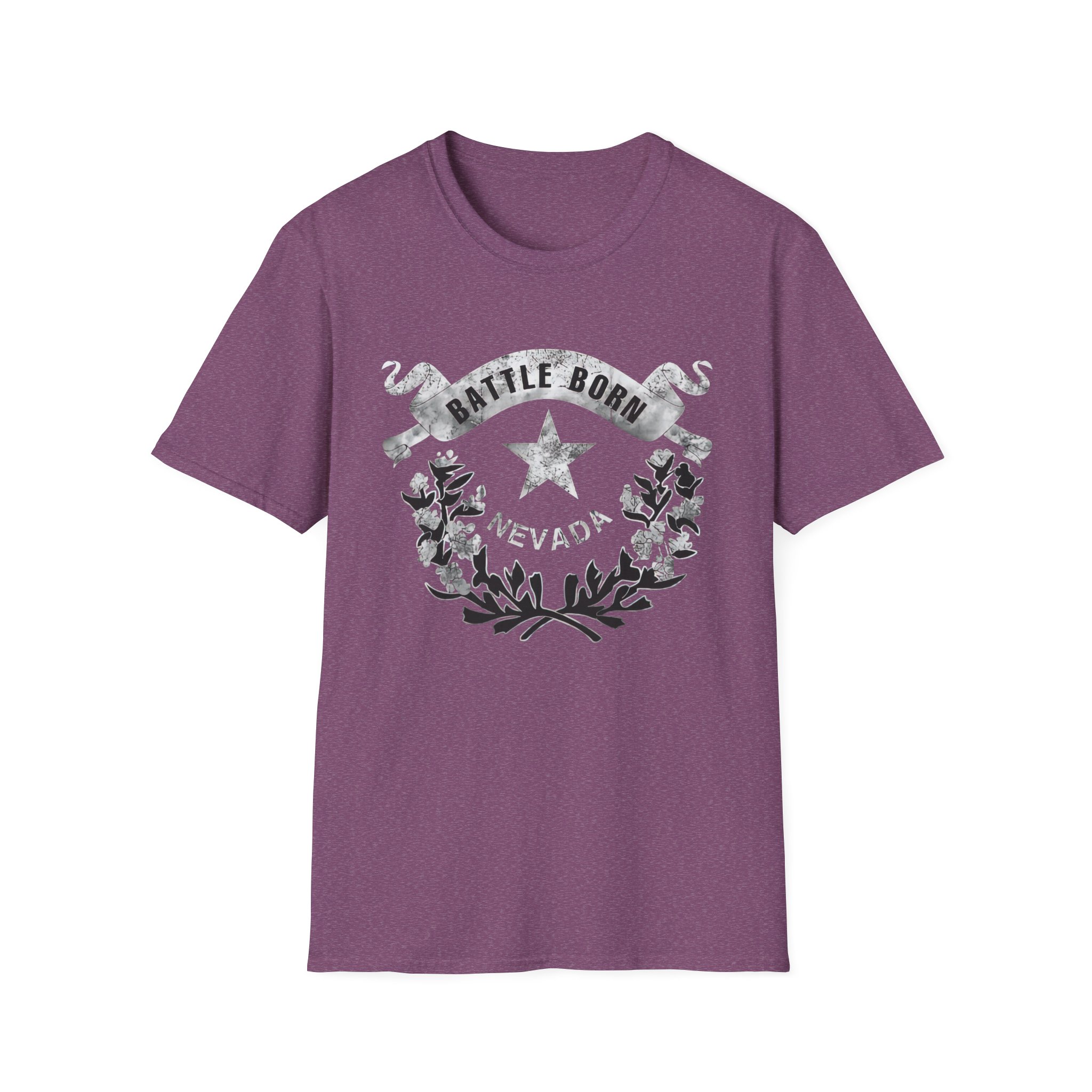 Grunge Nevada "Battle Born" Light Graphic Unisex Cotton T-Shirt - Image 15