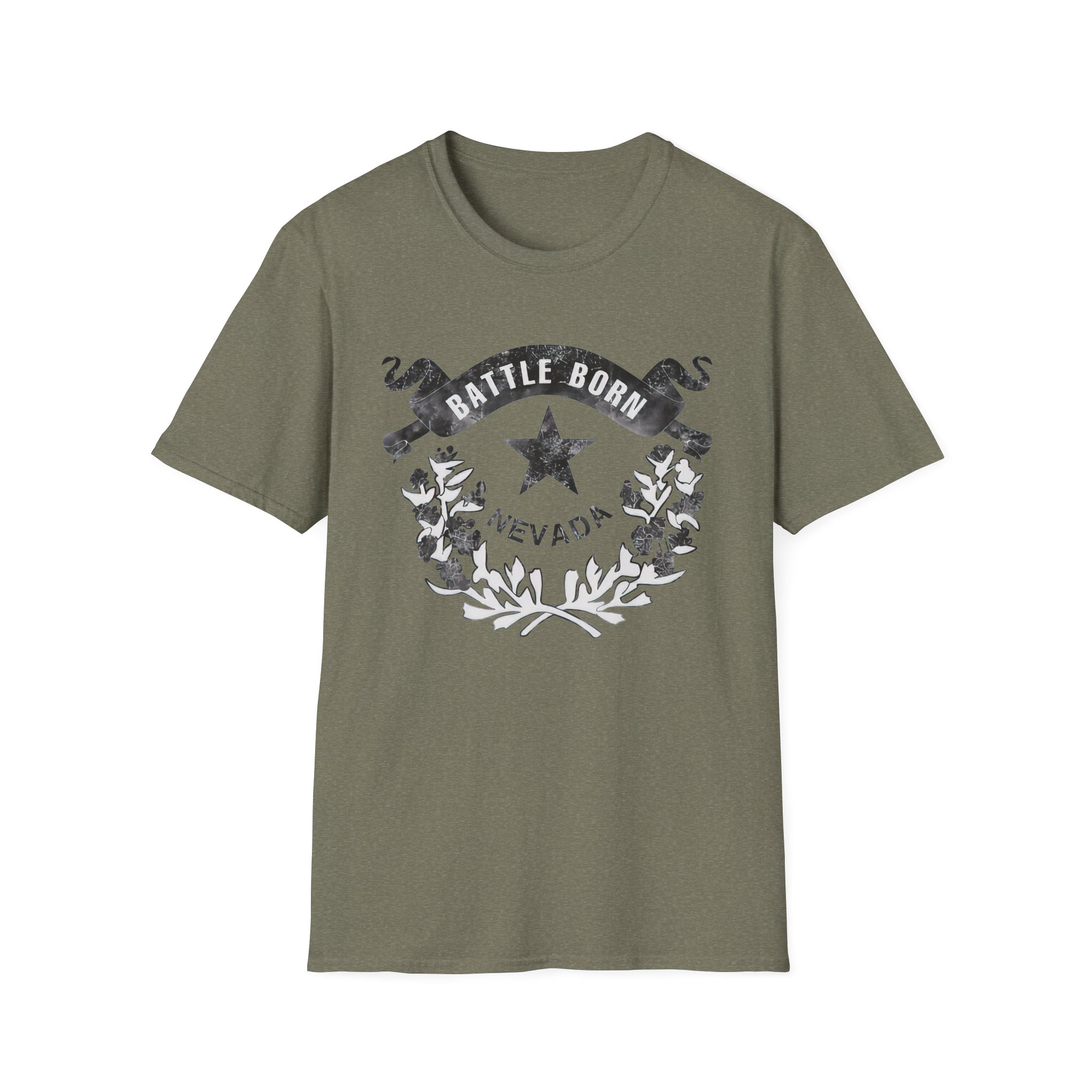 Dark Grunge Nevada "Battle Born" Graphic Unisex Cotton T-Shirt - Image 12