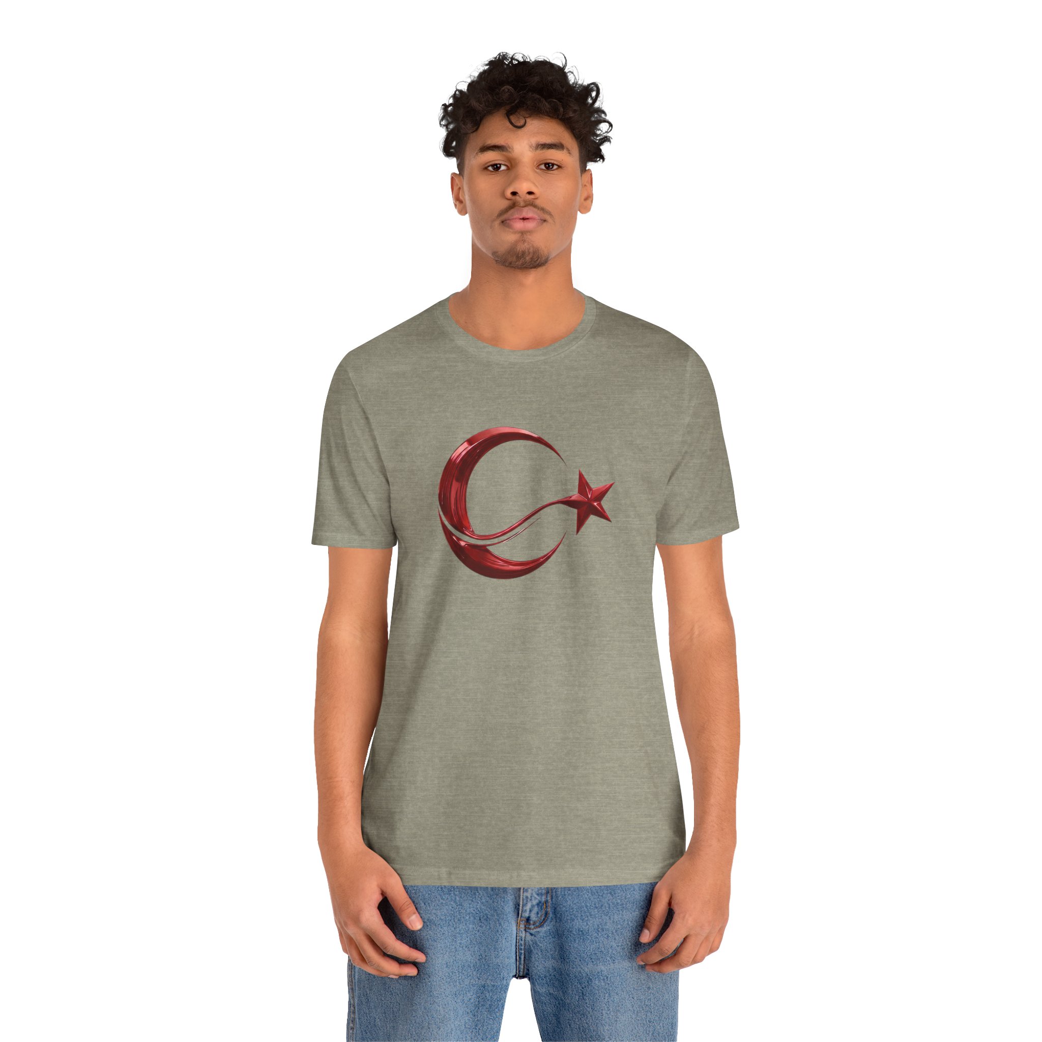 Modern Turkish Flag Emblem T-Shirt – Stylized Red Chrome Design Tee - Image 13