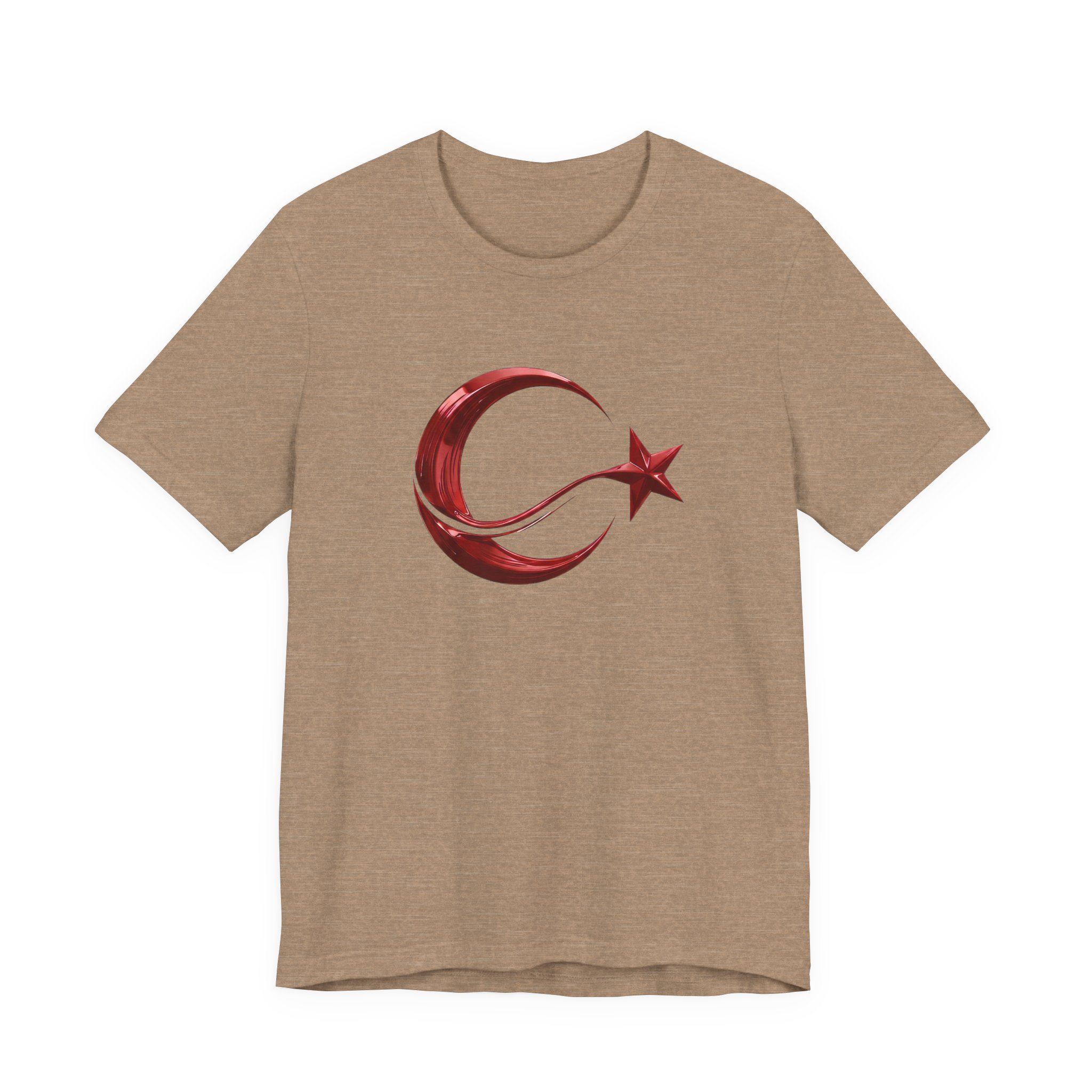Modern Turkish Flag Emblem T-Shirt – Stylized Red Chrome Design Tee - Image 10