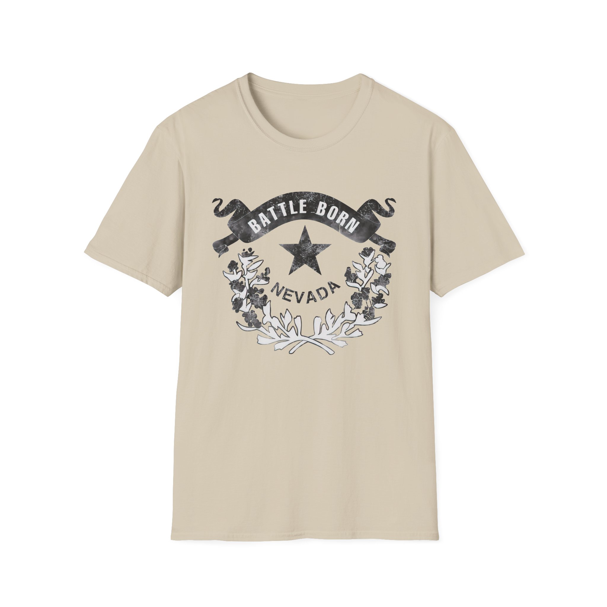Dark Grunge Nevada "Battle Born" Graphic Unisex Cotton T-Shirt - Image 11