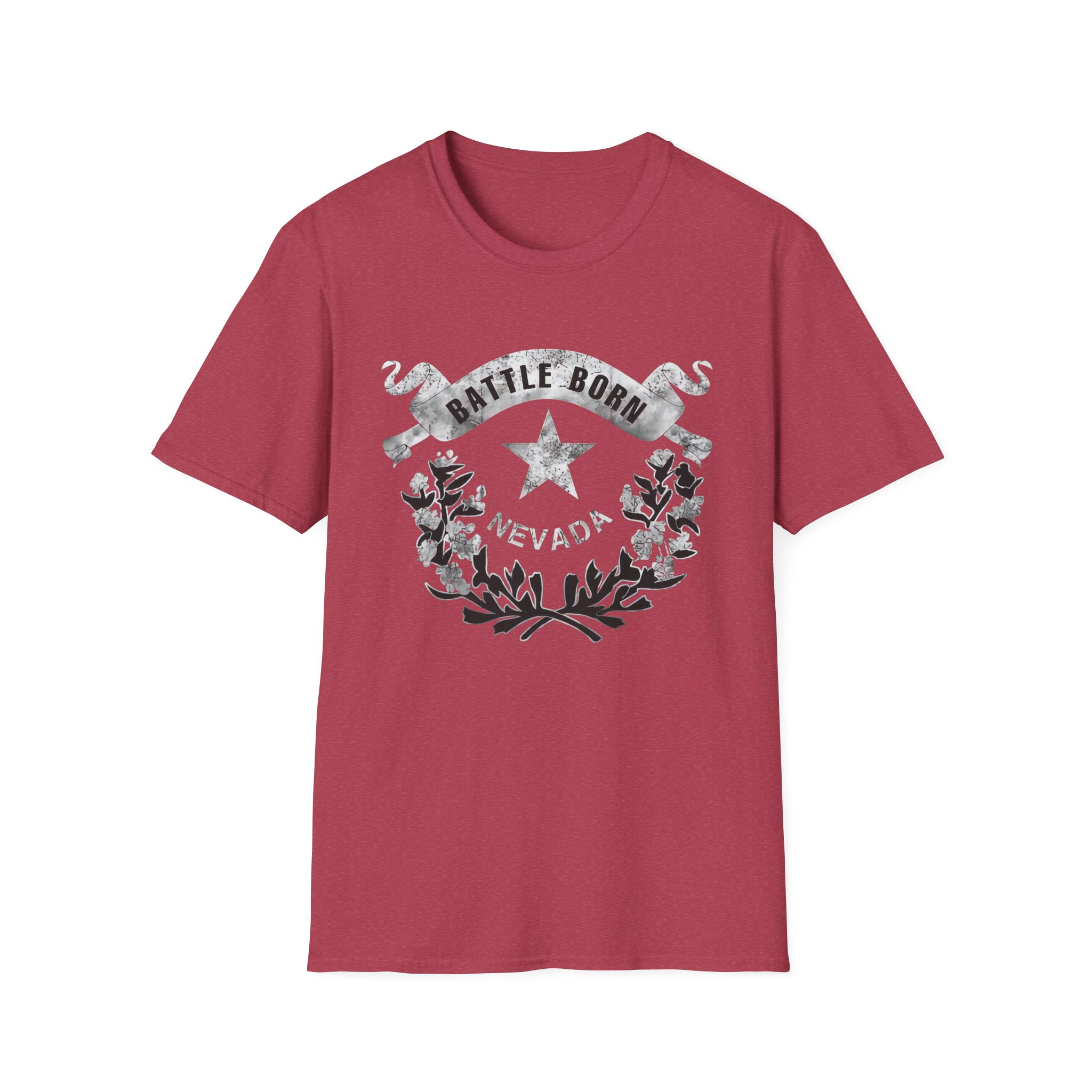Grunge Nevada "Battle Born" Light Graphic Unisex Cotton T-Shirt - Image 9