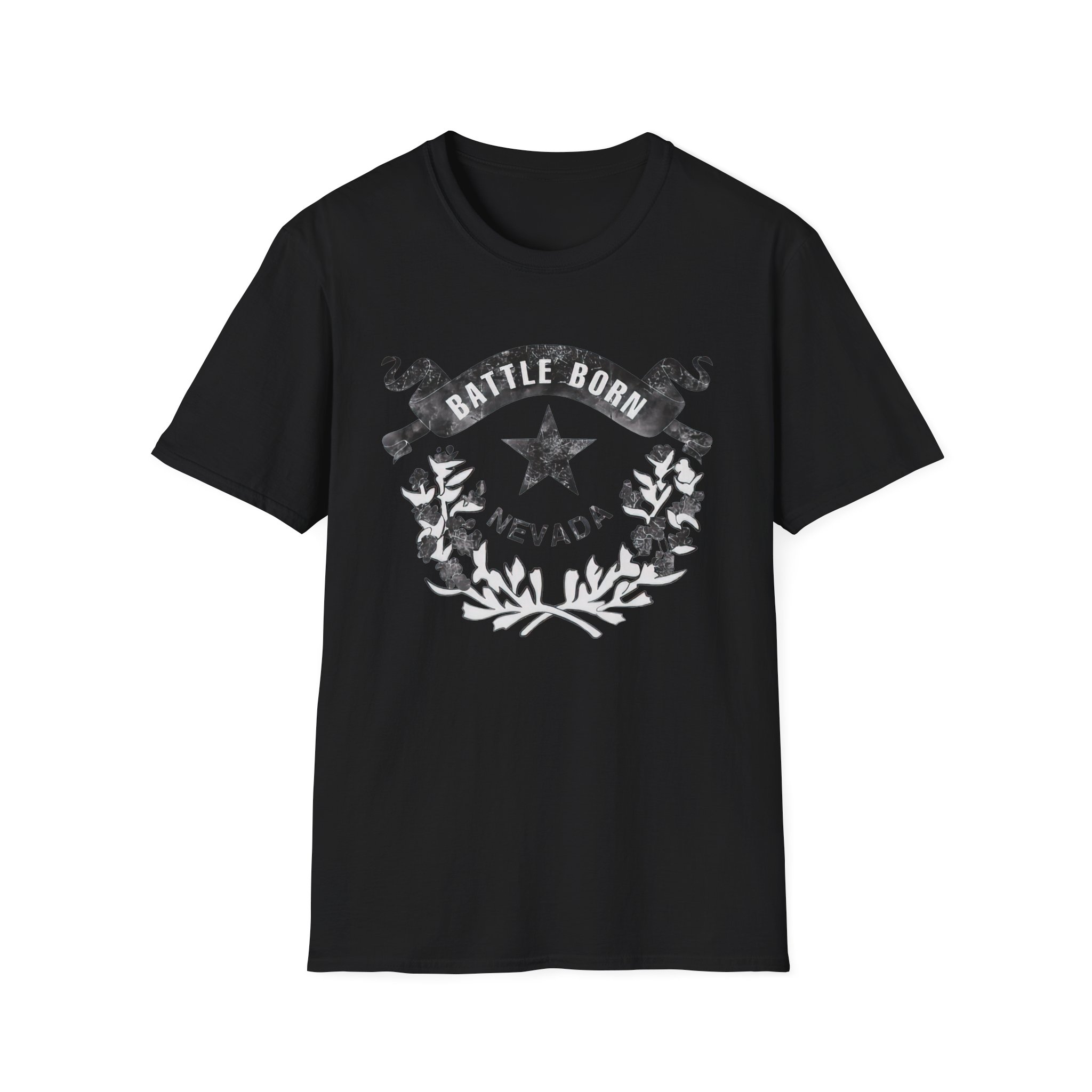 Dark Grunge Nevada "Battle Born" Graphic Unisex Cotton T-Shirt - Image 3