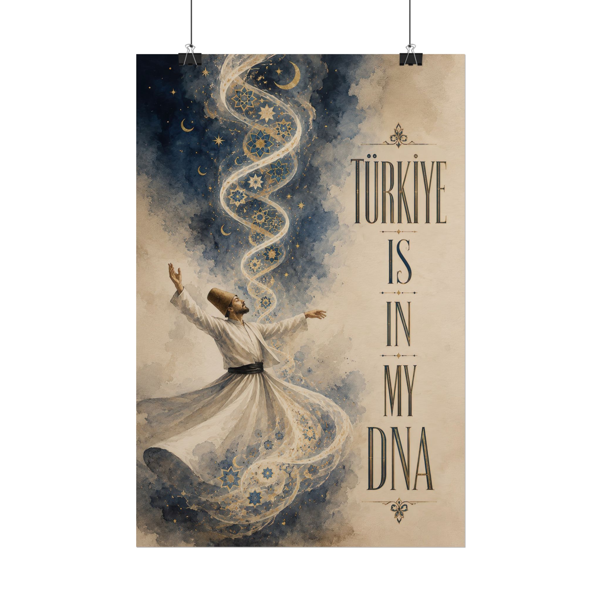 Turkiye Is In My DNA Poster – Whirling Dervish & Mystic Celestial Art Print - Image 5
