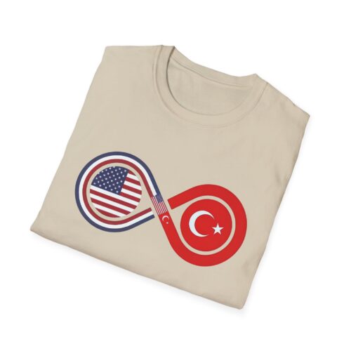 USA and Turkey Friendship Infinity Unisex Cotton T-Shirt