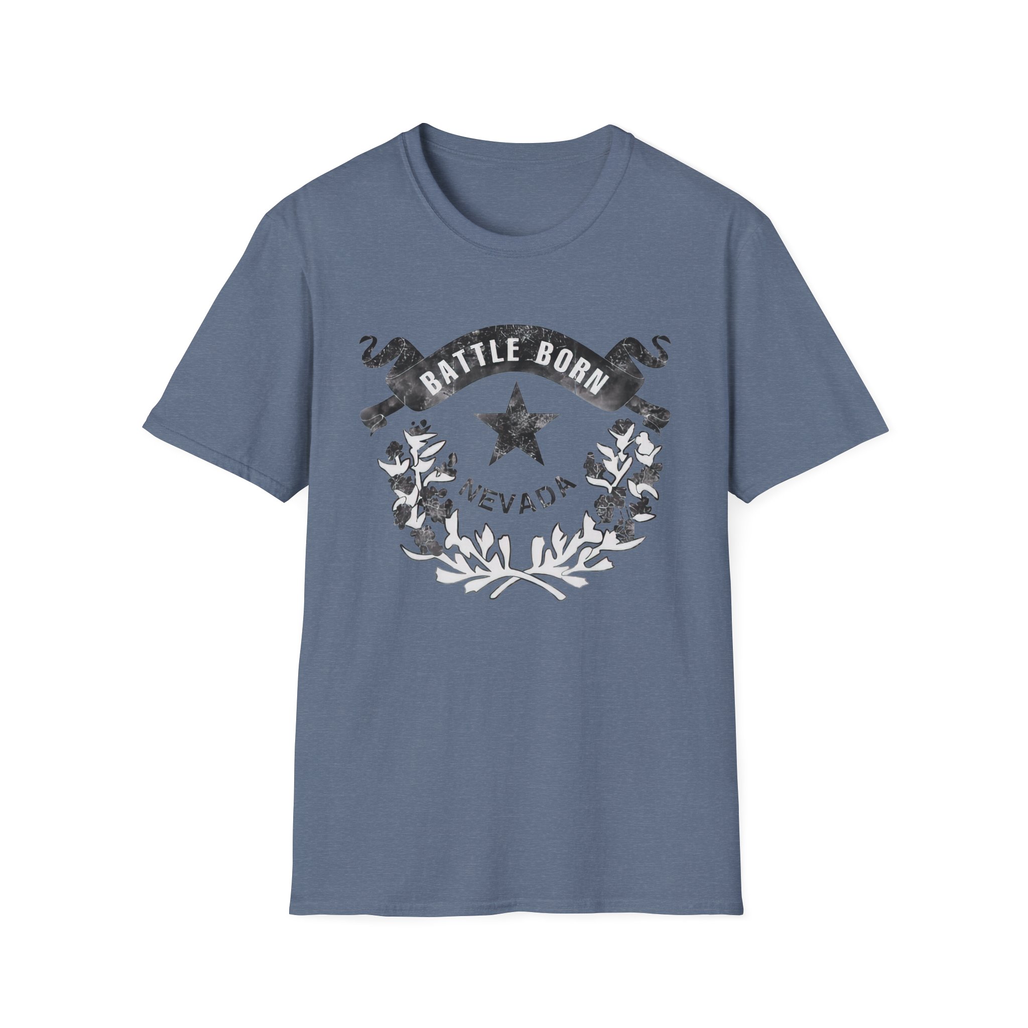 Dark Grunge Nevada "Battle Born" Graphic Unisex Cotton T-Shirt - Image 14