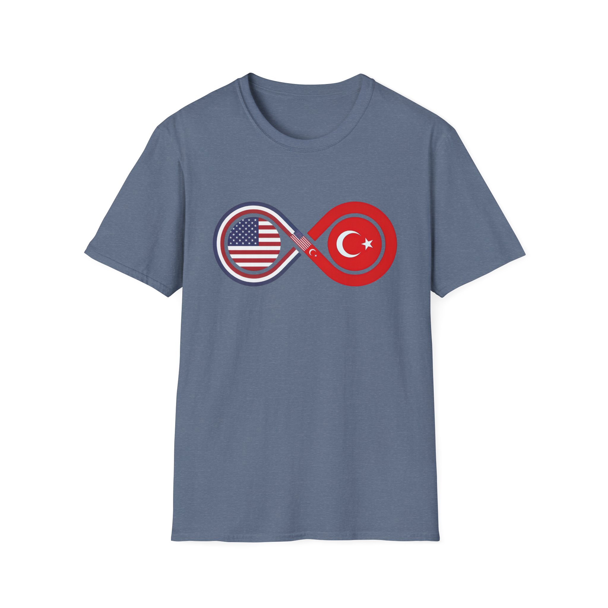 USA and Turkey Friendship Infinity Unisex Cotton T-Shirt - Image 10