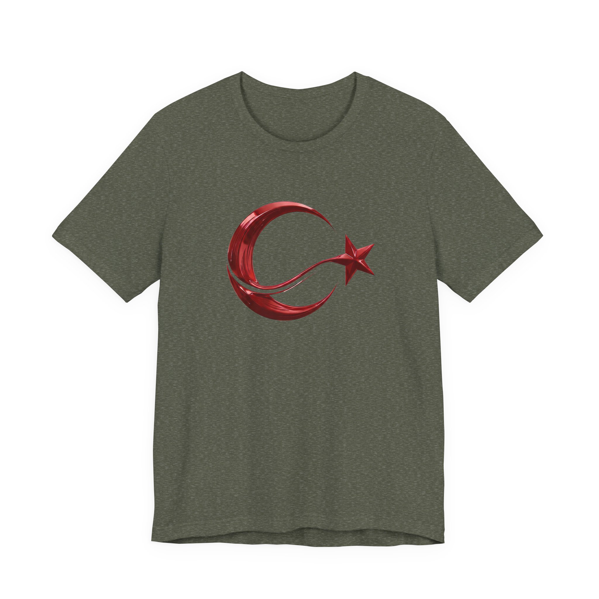Modern Turkish Flag Emblem T-Shirt – Stylized Red Chrome Design Tee - Image 14