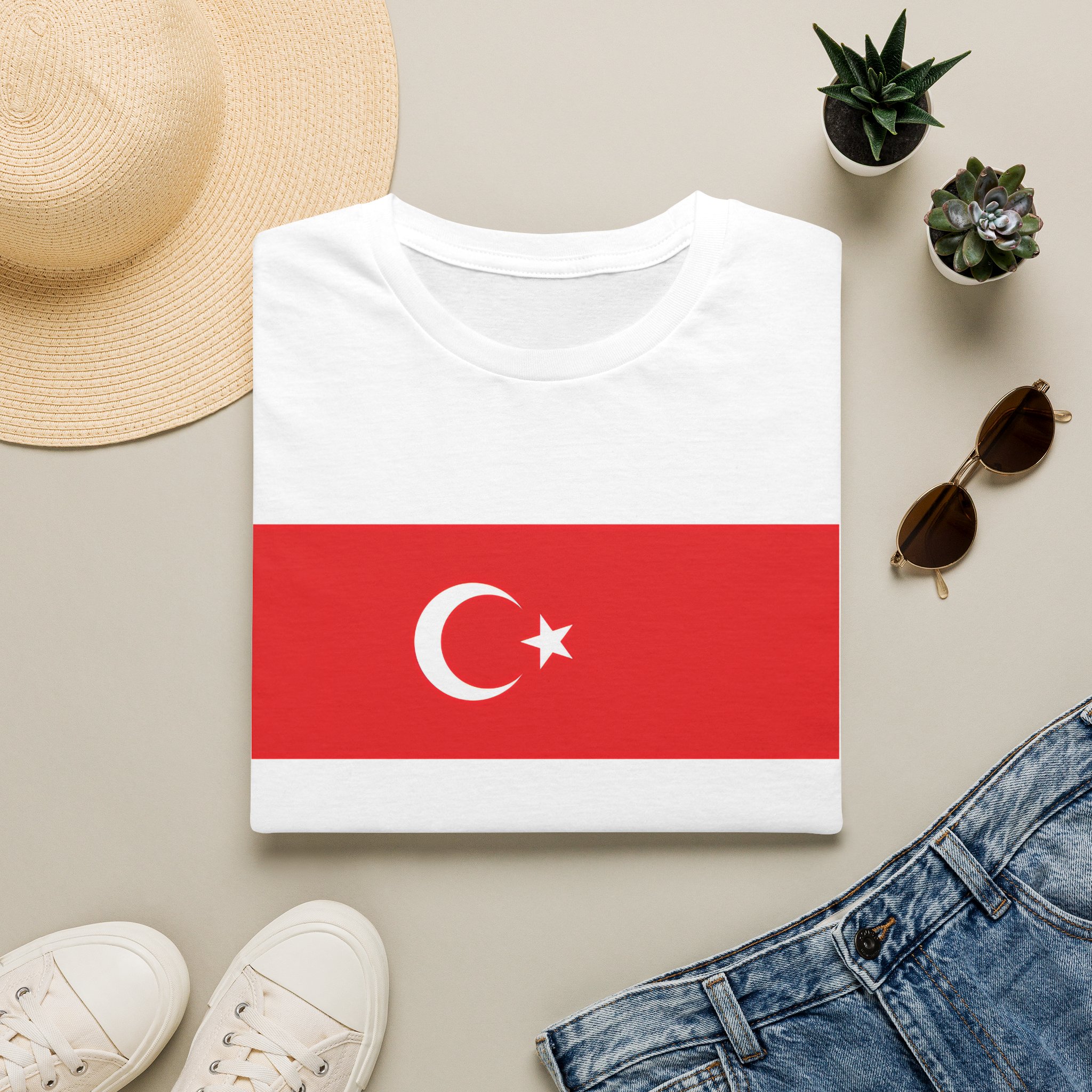 Republic of Turkiye Flag Graphic Unisex Cotton T-Shirt - Image 12