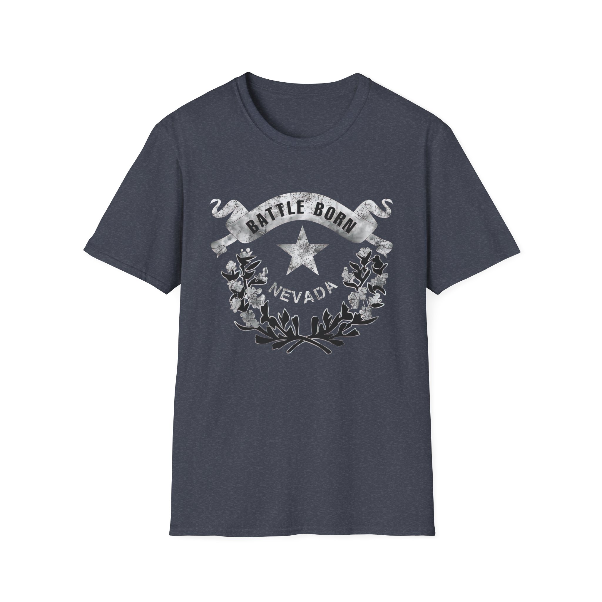 Grunge Nevada "Battle Born" Light Graphic Unisex Cotton T-Shirt - Image 4