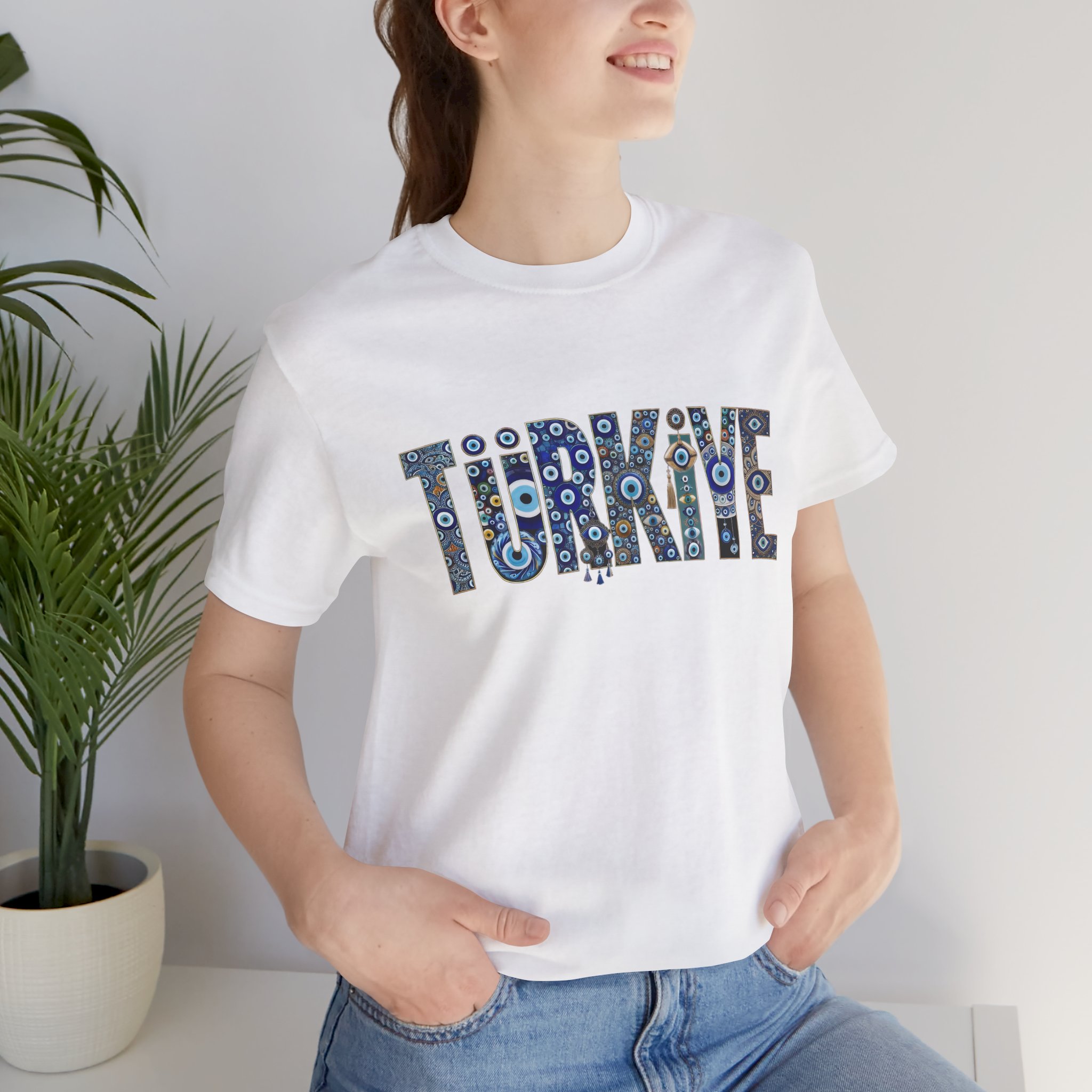 Turkiye Nazar Graphic T-shirt | Turkish Evil Eye Talisman Art - Image 4