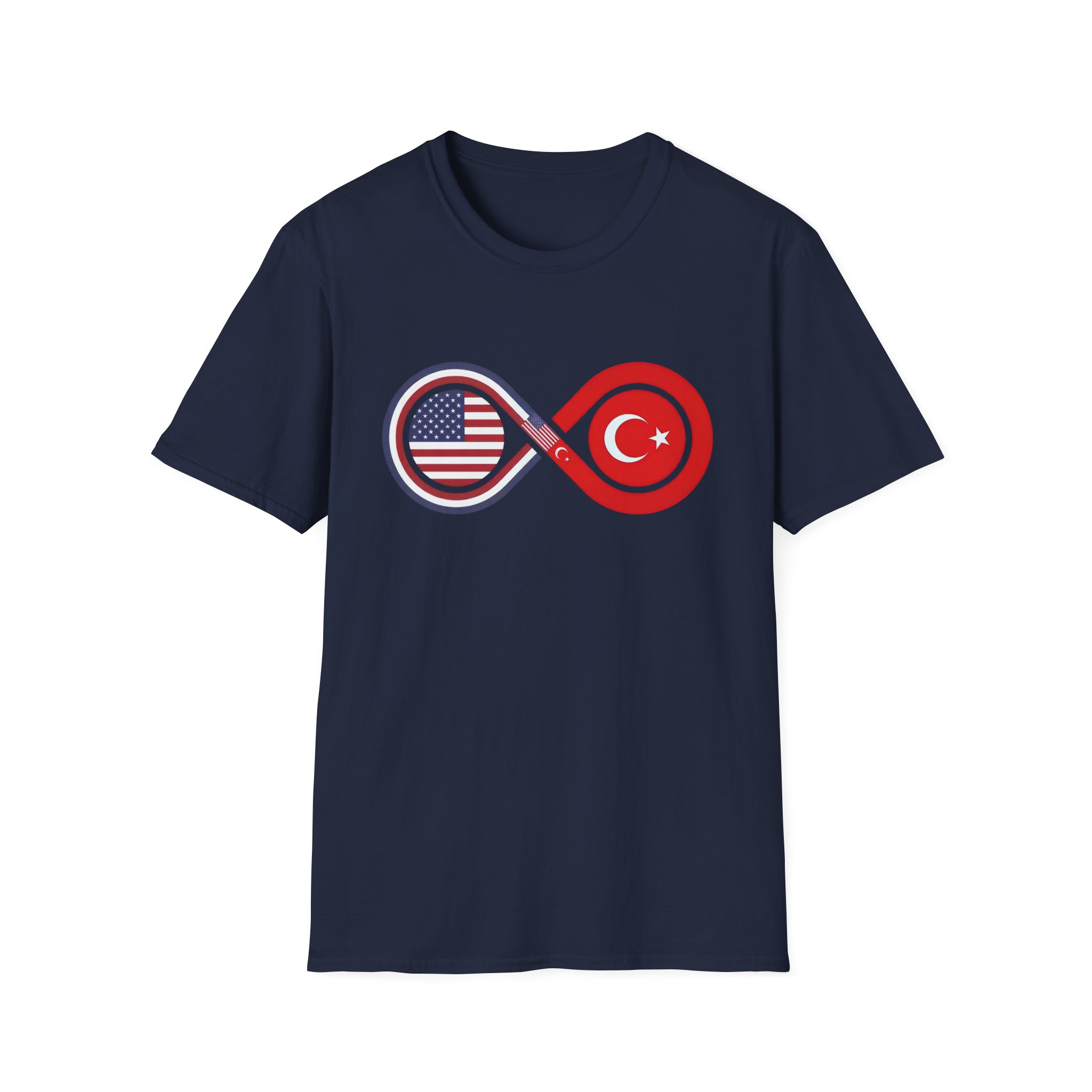 USA and Turkey Friendship Infinity Unisex Cotton T-Shirt - Image 17