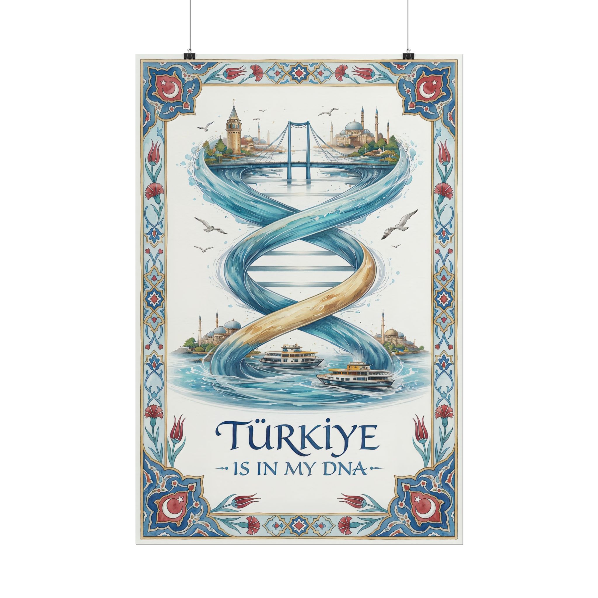 Turkiye Is In My DNA Poster – Bosphorus Bridge & Istanbul Waterway Art - Image 3