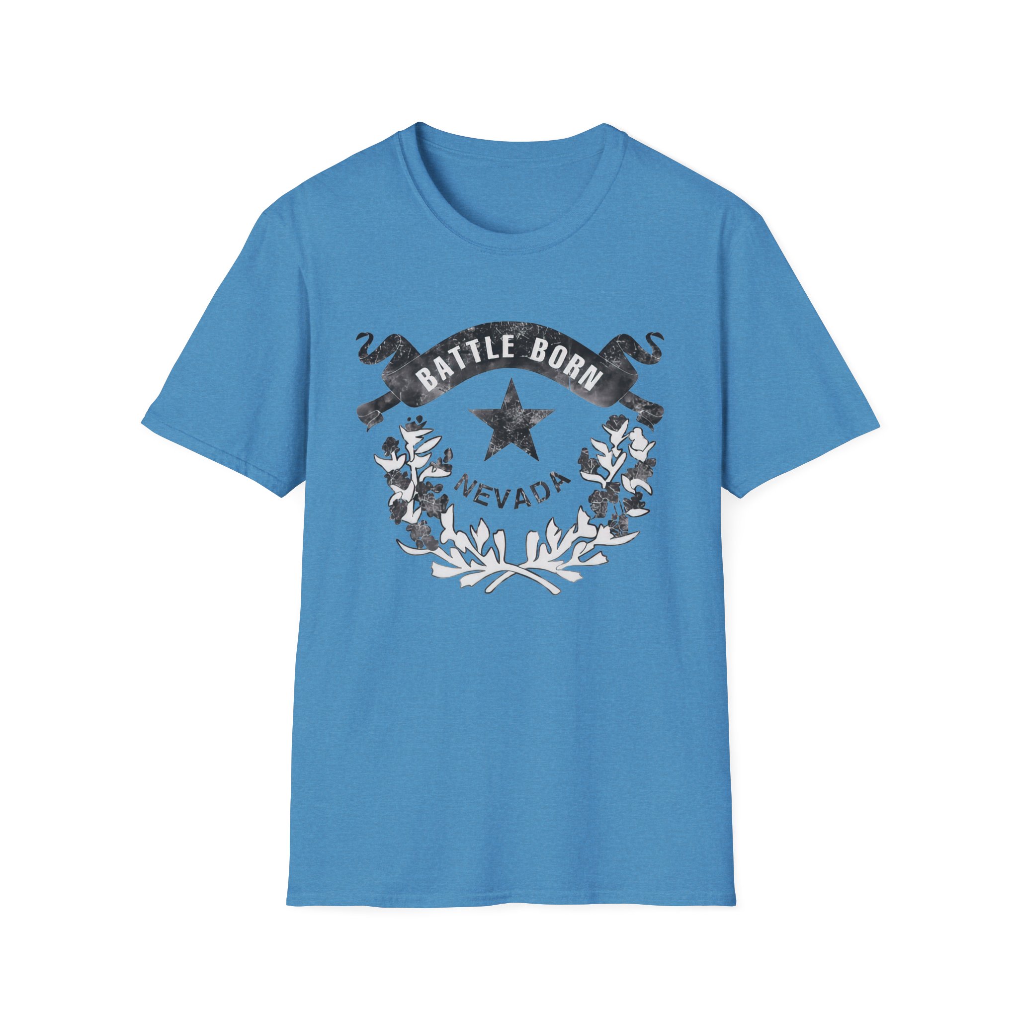 Dark Grunge Nevada "Battle Born" Graphic Unisex Cotton T-Shirt - Image 13