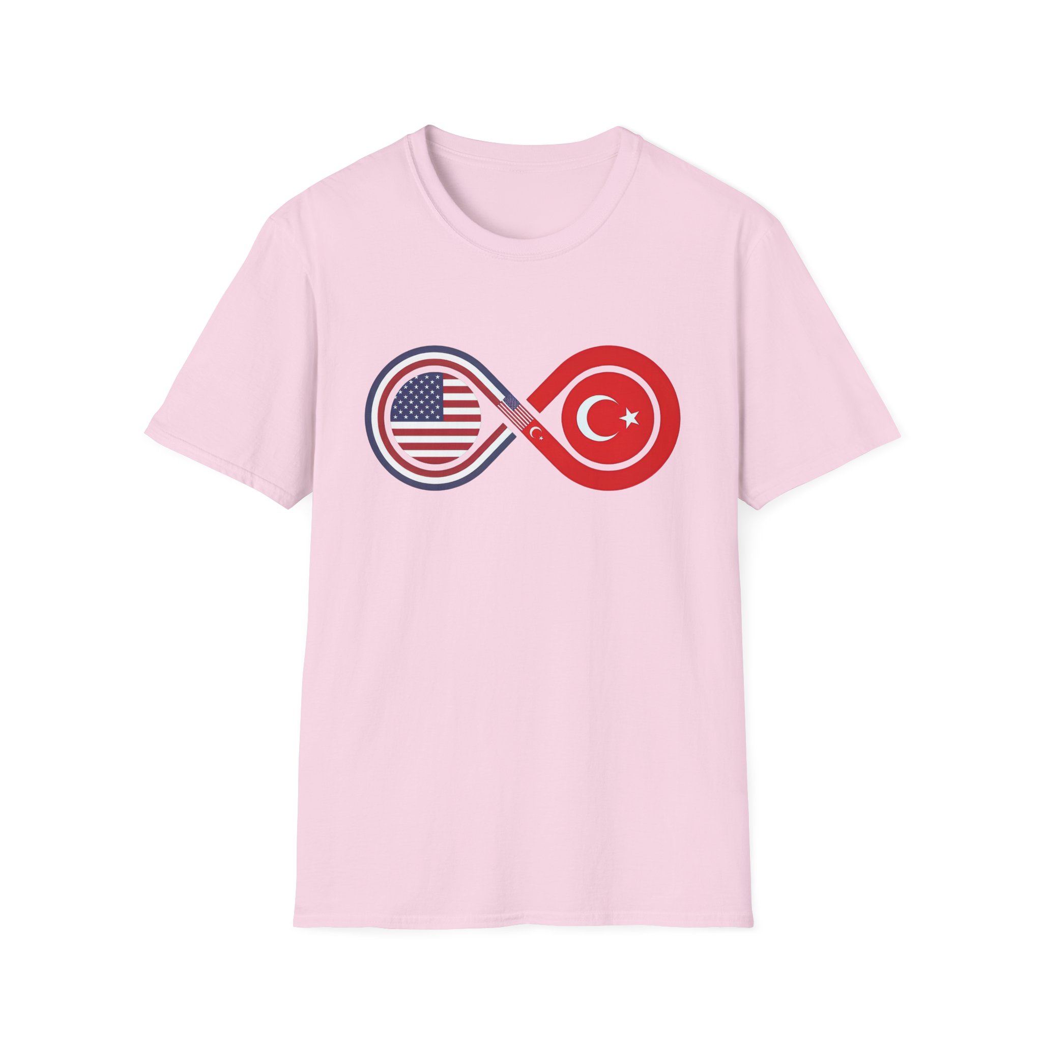 USA and Turkey Friendship Infinity Unisex Cotton T-Shirt - Image 18