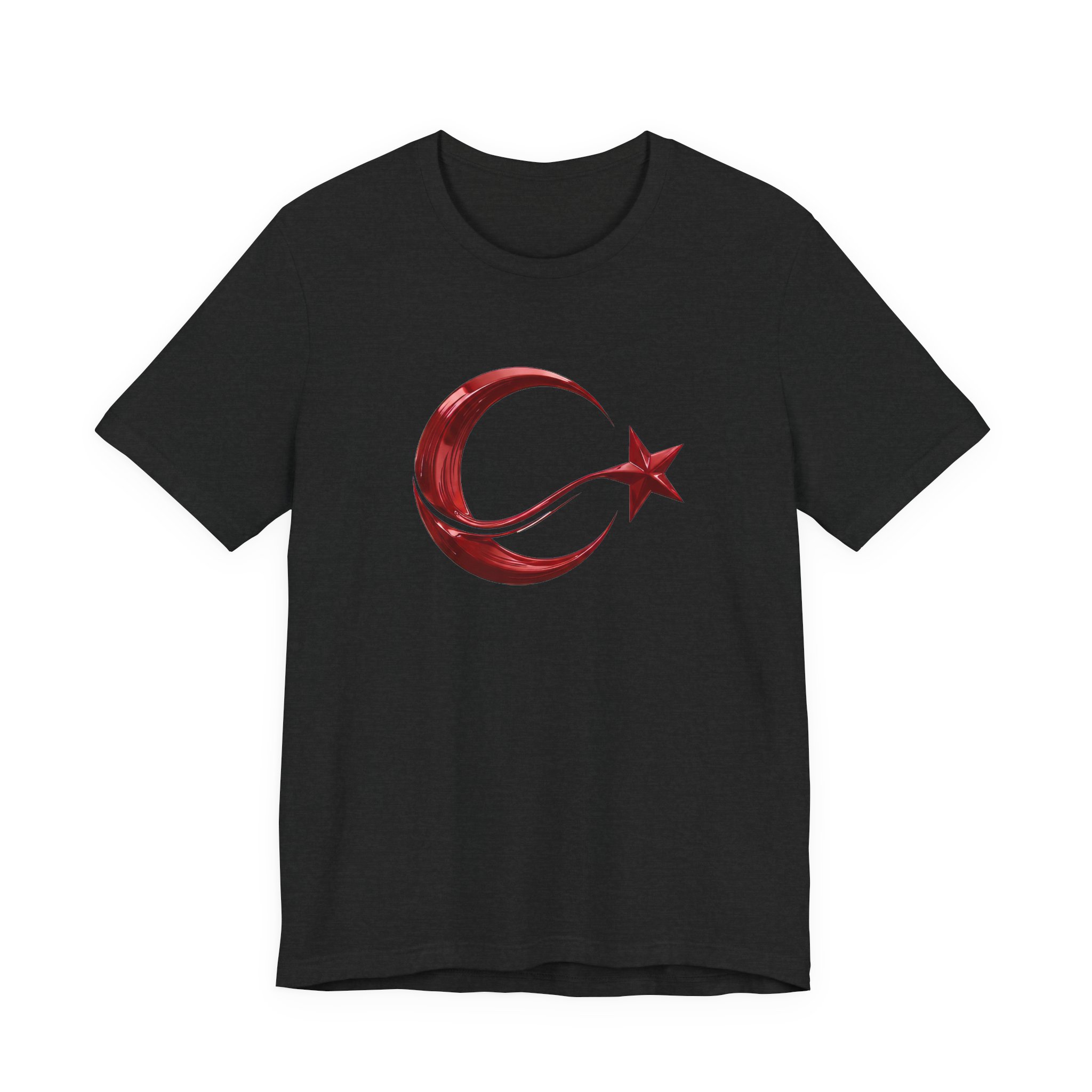 Modern Turkish Flag Emblem T-Shirt – Stylized Red Chrome Design Tee - Image 7
