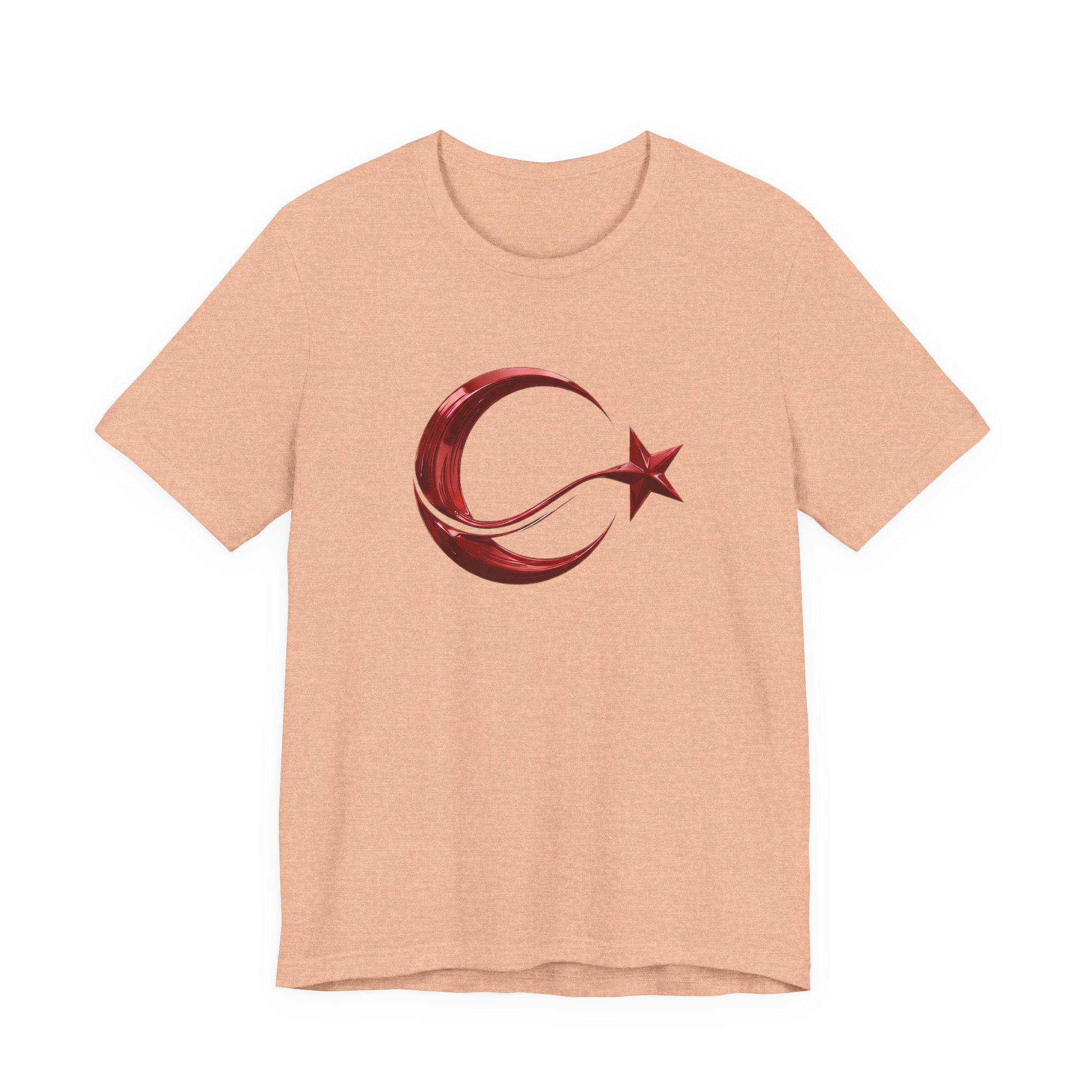 Modern Turkish Flag Emblem T-Shirt – Stylized Red Chrome Design Tee - Image 8