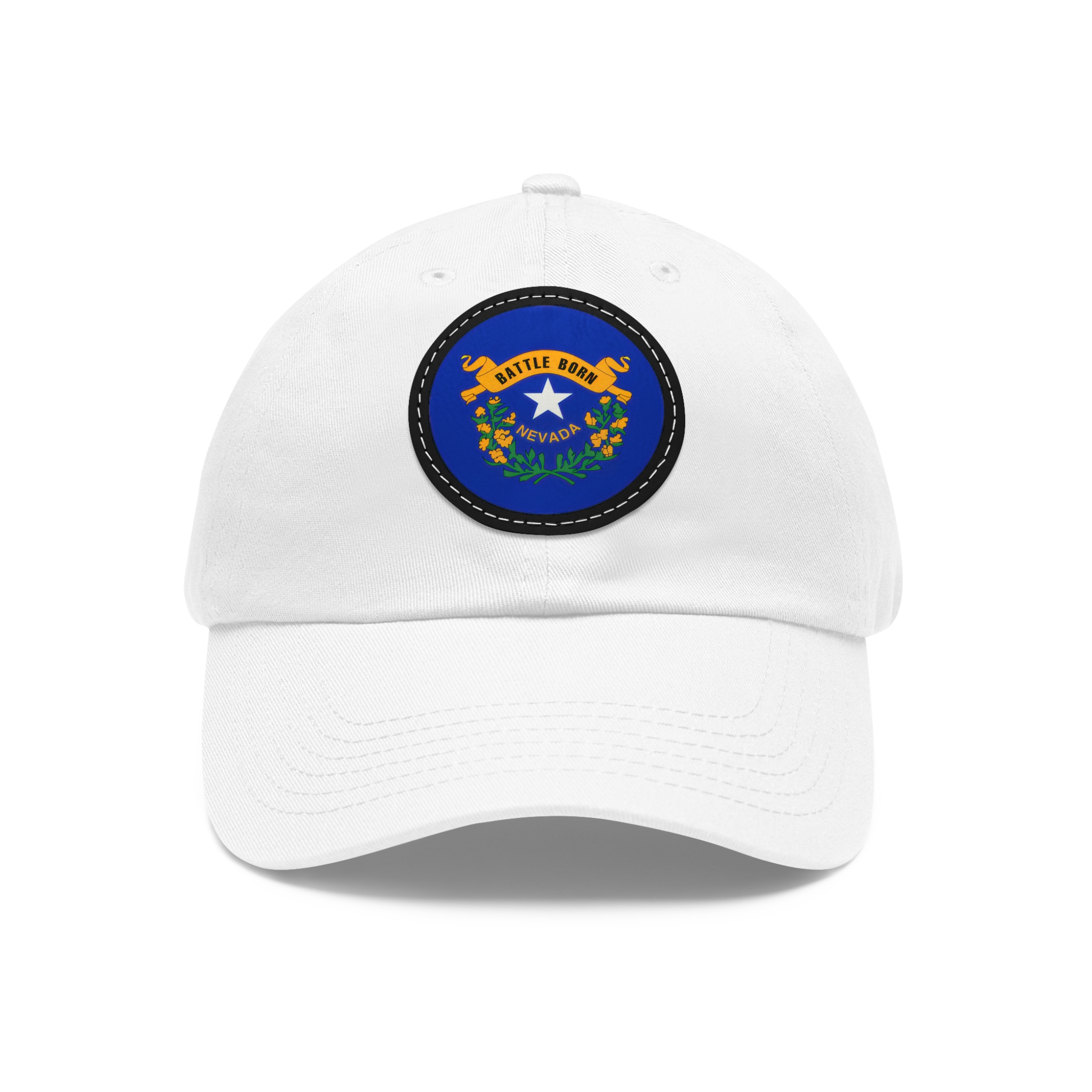 Nevada "Battle Born" Leather Patch Baseball Cap (Unisex) - Image 3